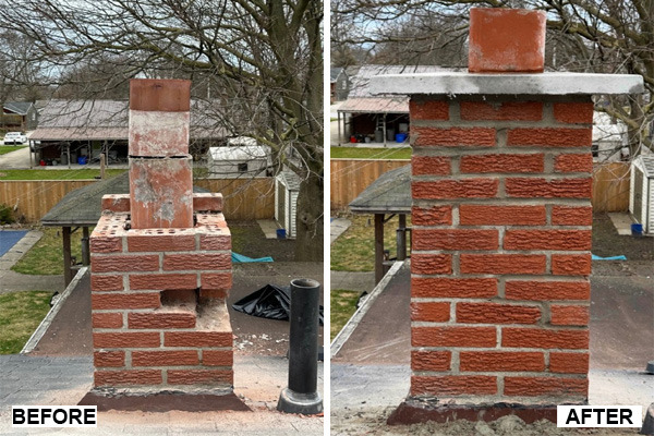 Chimney repair and rebuilding work