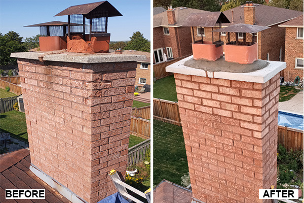 Completed chimney repair and masonry project